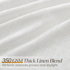 Pinch Pleated Linen Curtains 90 Inches Long Semi Sheer 2 Panels Natural