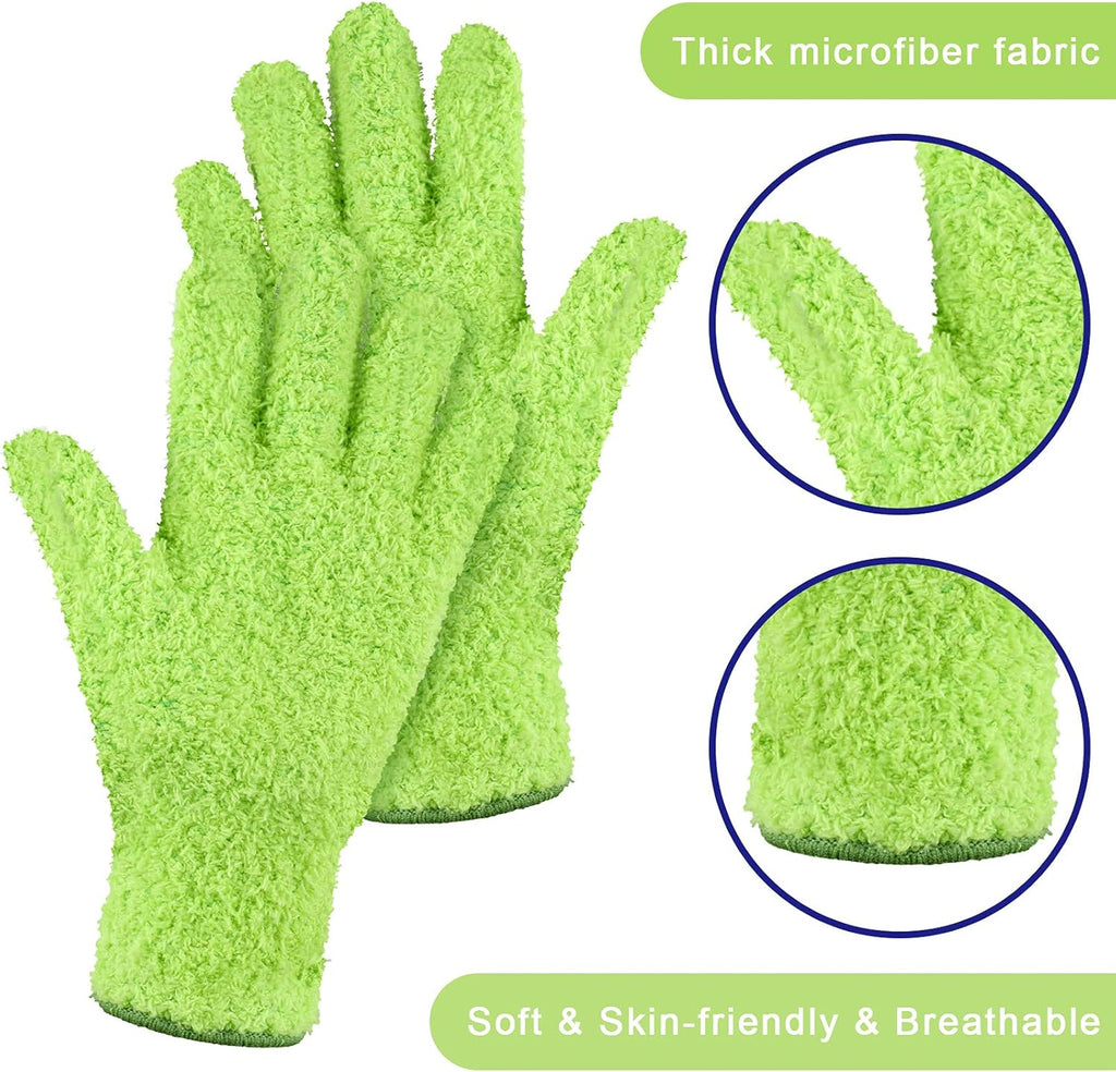3 Pairs Microfiber Dusting Gloves for Plants Leaf, Medium