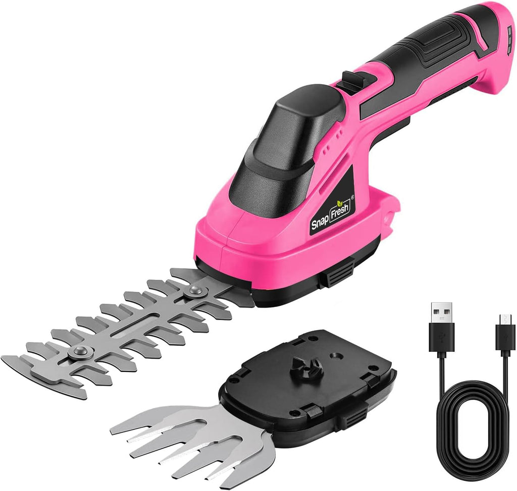 Cordless Grass Shear Bush Trimmer, 2 in 1 Handheld Hedge Trimmer(0.31"), 7.2V Electric Grass Trimmers, Lightweight Shrubbery Trimmers Battery & Charger Included, Shrub Trimmer for Garden
