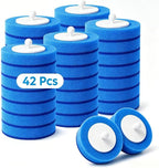 Disposable Toilet Brush, Wall Mounted Toilet Bowl Brush with 35 Blue Refills, Toilet Bowl Brush with Storage Box for Deep Bathroom Toilet Cleaning (1 Handle + 35 Refills).