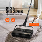 Manual Carpet Sweeper 7.87 in Sweeping Paths 300Ml Dustbin Capacity W/ Comb for Home Rugs Hardwood Surfaces Wood Floors