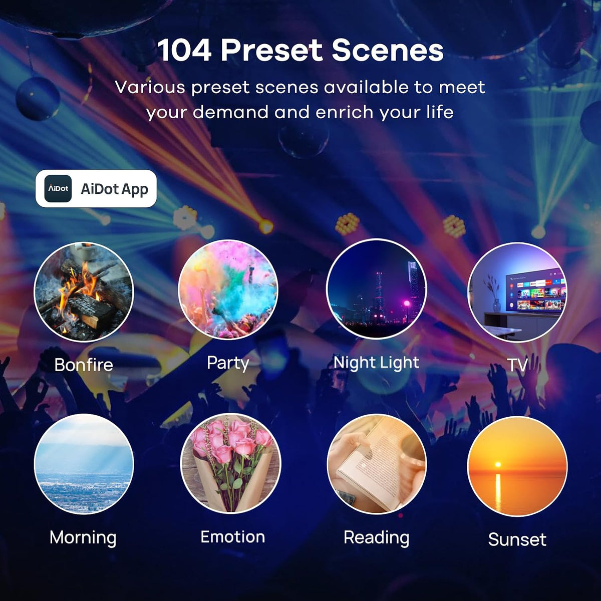 Smart Light Bulbs, Work with Alexa, Google Home, Aidot