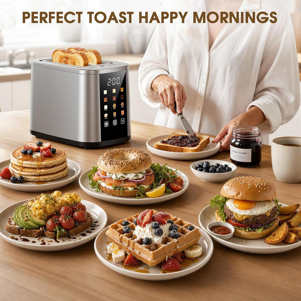 2 Slice Toaster, 1.5" Wide Slots, 7.2" Touchscreen