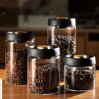 Coffee Beans Vacuum Sealed Tank Transparent Glass Food Storage Jars Household Moisture-Proof Air Extraction Airtight Container
