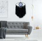 Black Evil Eye Dream Catcher, Wall Hanging for Witch Dark Decor