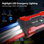 Power Up Your Adventures: 28000mAh 600A Portable Car Jump Starter with LED Flashlight