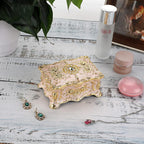 Hipiw Vintage Metal Jewelry Box Organizer for Women, 4.9"X3.4"X2.7"