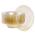 50 Pack Plastic Bowls with Gold Rim