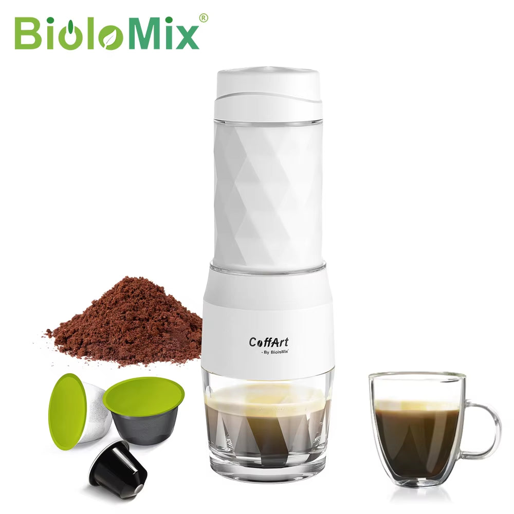 Portable Coffee Maker Espresso Machine Hand Press Capsule Ground Coffe ...