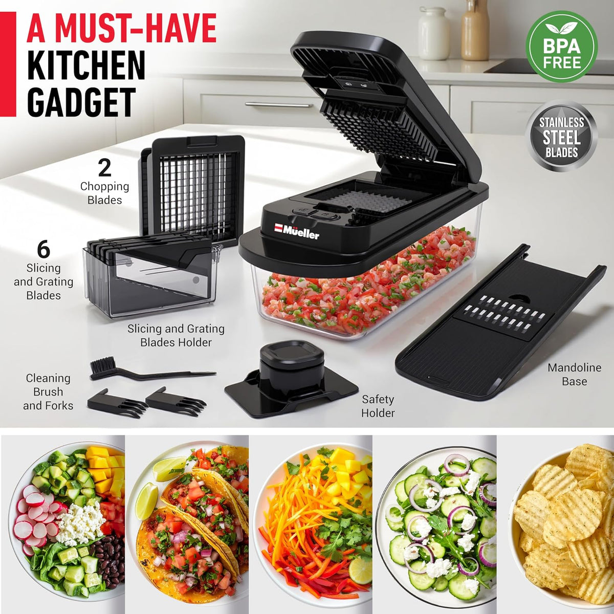 Pro-Series 10-In-1, 8 Vegetable Chopper & Mandoline Slicer