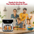MIRASTON 8.5QT Large Capacity Digital Air Fryer with Visible Cooking Window, Stainless Steel, Nonstick Basket, Dishwasher-Safe, 1500W
