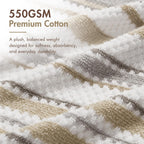 Sutton Stripe 6 Piece Cotton Bath Towel Set, Neutral