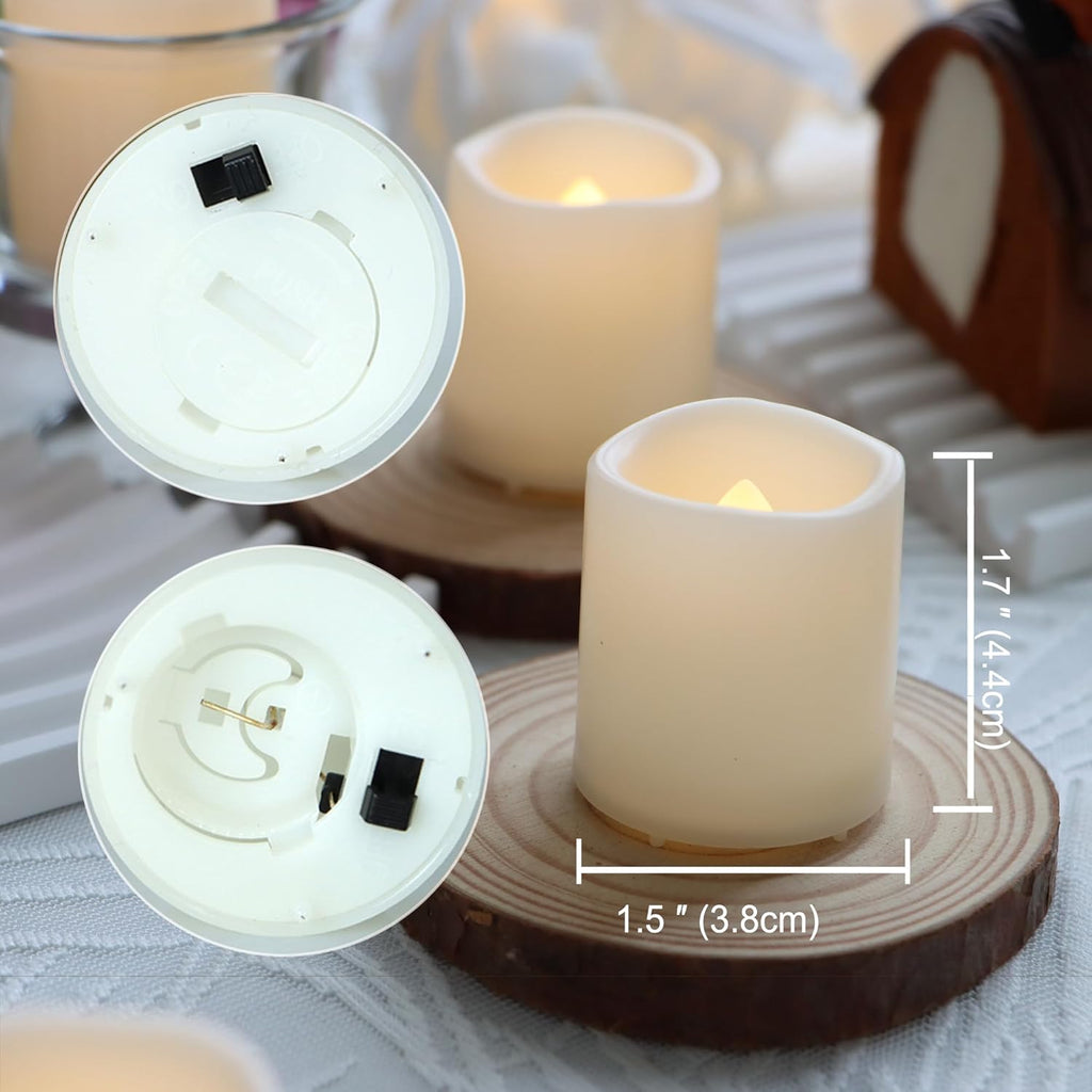 Battery Operated Flameless LED Votive Candles Warm White Light 6 Pack